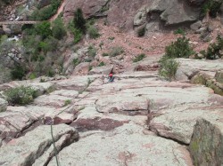 Mike is belaying me from above