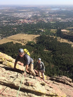 Climbing 1st Flatiron above Boulder, CO